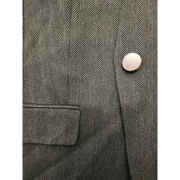 Le Suit Dark Blue Gray Pinstripe Blazer and Pants Set - Picture 3 of 9